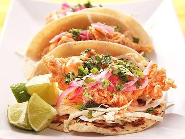 2 Fried Fish Tacos.